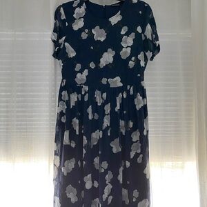 Navy Blue Silk Midi dress from Club Monaco